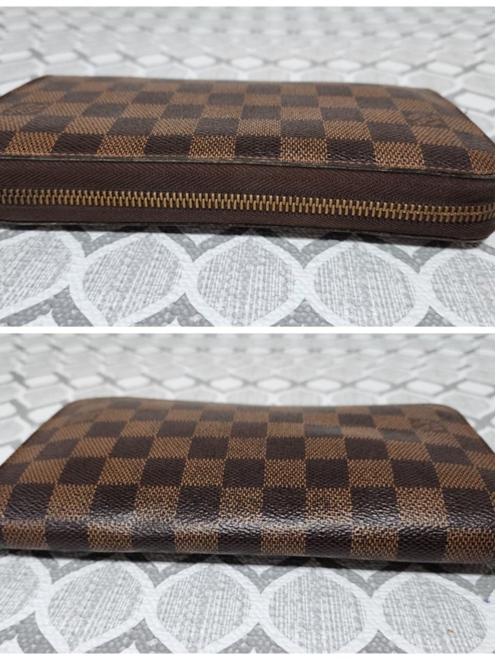 Authentic LOUIS VUITTON Damier Canvas Zippy Wallet Brown - Picture 10 of 13
